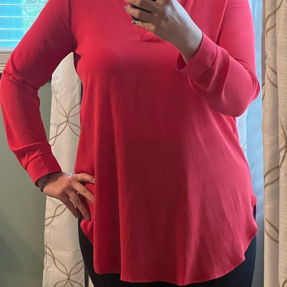 Women's Red Long Sleeve Top